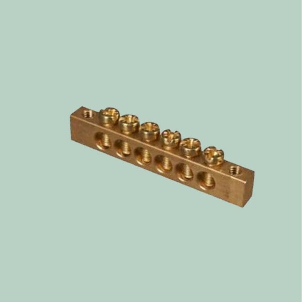 Шина PEN "земля-ноль" 8x12-8 (8 групп/крепеж по центру)  Шина PEN "земля-ноль" 8x12-8 (8 групп/крепеж по центру)