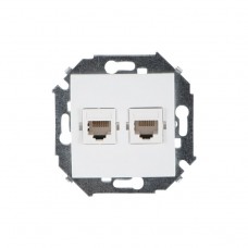 Розетка для передачи данных двойная RJ45 Cat.5e UTP 1591593-030 Simon 15