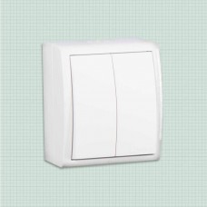 Двухклавишный выключатель IP54 10AX 250 В Aqua