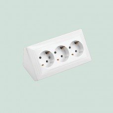 Розетка РА16-792 угловая трёхместная Bylectrica