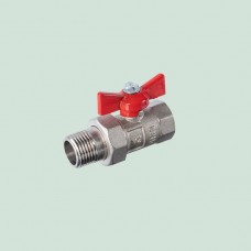 Кран шаровой ВР/НР Ду 15 ПРАКТИК 132 бабочка с удлинителем никель ГАЛЛОП