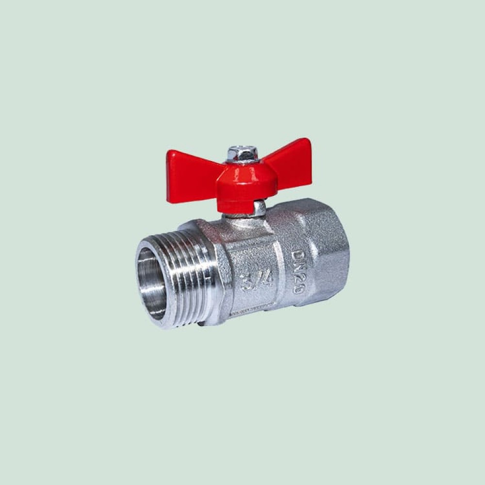 Кран шаровой ВР/НР Ду 20 ПРАКТИК 131 бабочка никель ГАЛЛОП