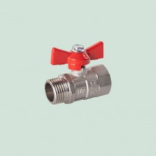 Кран шаровой ВР/НР Ду 15 ПРАКТИК 131 бабочка никель ГАЛЛОП
