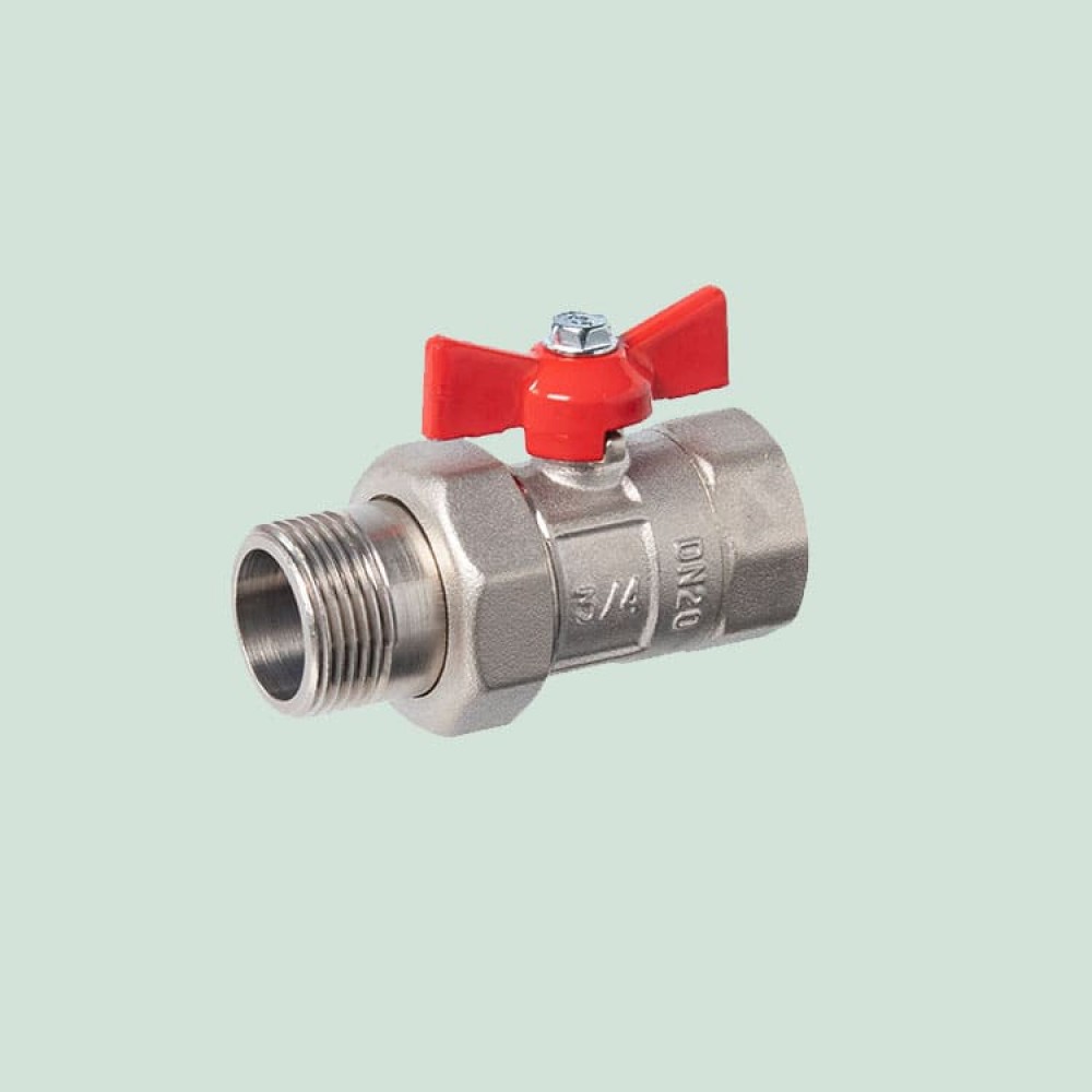 Кран шаровой ВР/НР Ду 20 ПРАКТИК 132 бабочка с удлинителем никель ГАЛЛОП