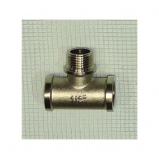 Тройник латунный МРМ (никелированный) Ду 15 (1/2)   